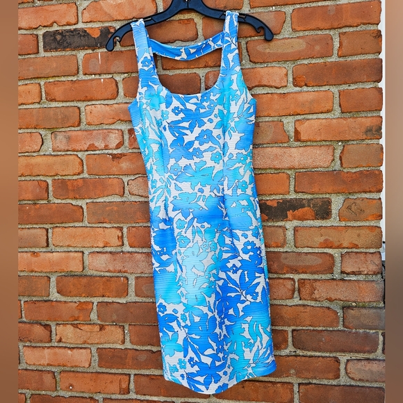 Jennifer Lopez Blue Leaf Print Mini Bodycon Slip Dress – Size XS - Picture 9 of 15